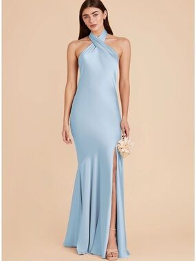 Light Blue Halter Gown